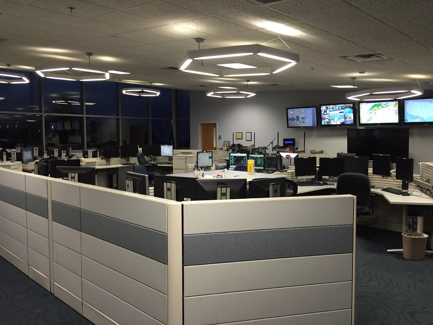 Operations floor of the Baltimore-Washington National Weather Service Forecast Office