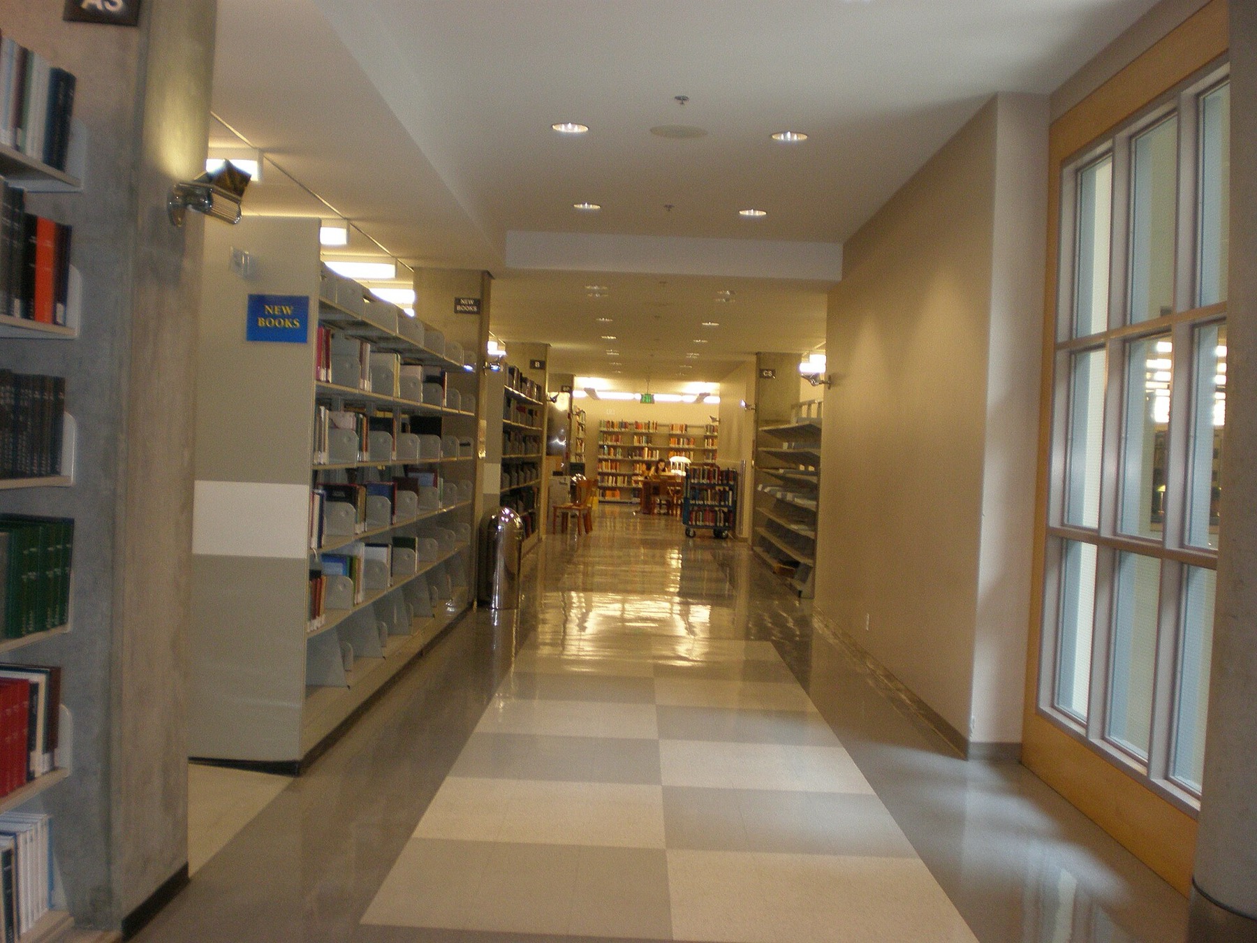 Book stacks in Doe Memorial Library at UC Berkeley
