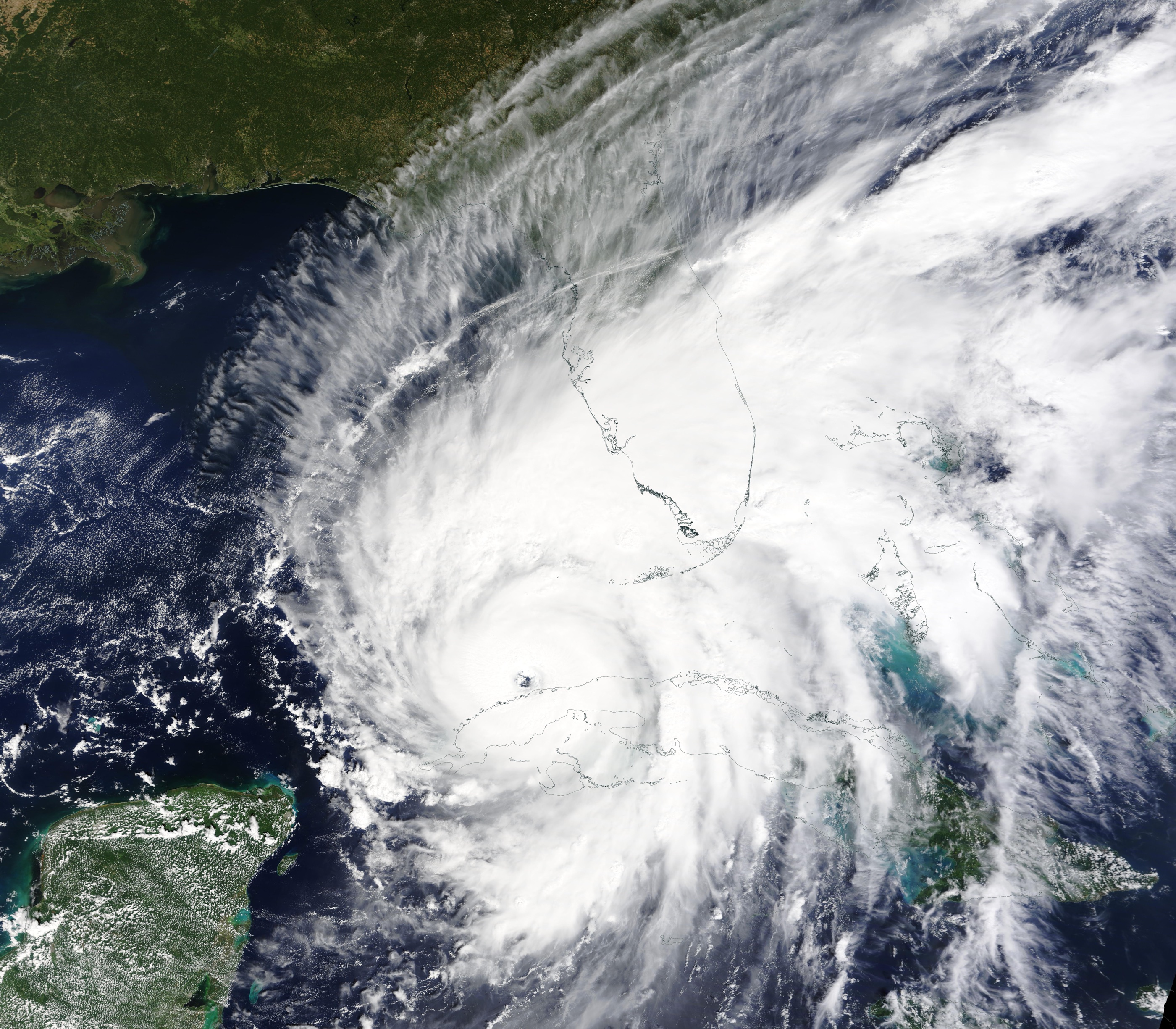 MODIS satellite image of Hurricane Ian approaching Florida on 28 September 2022
