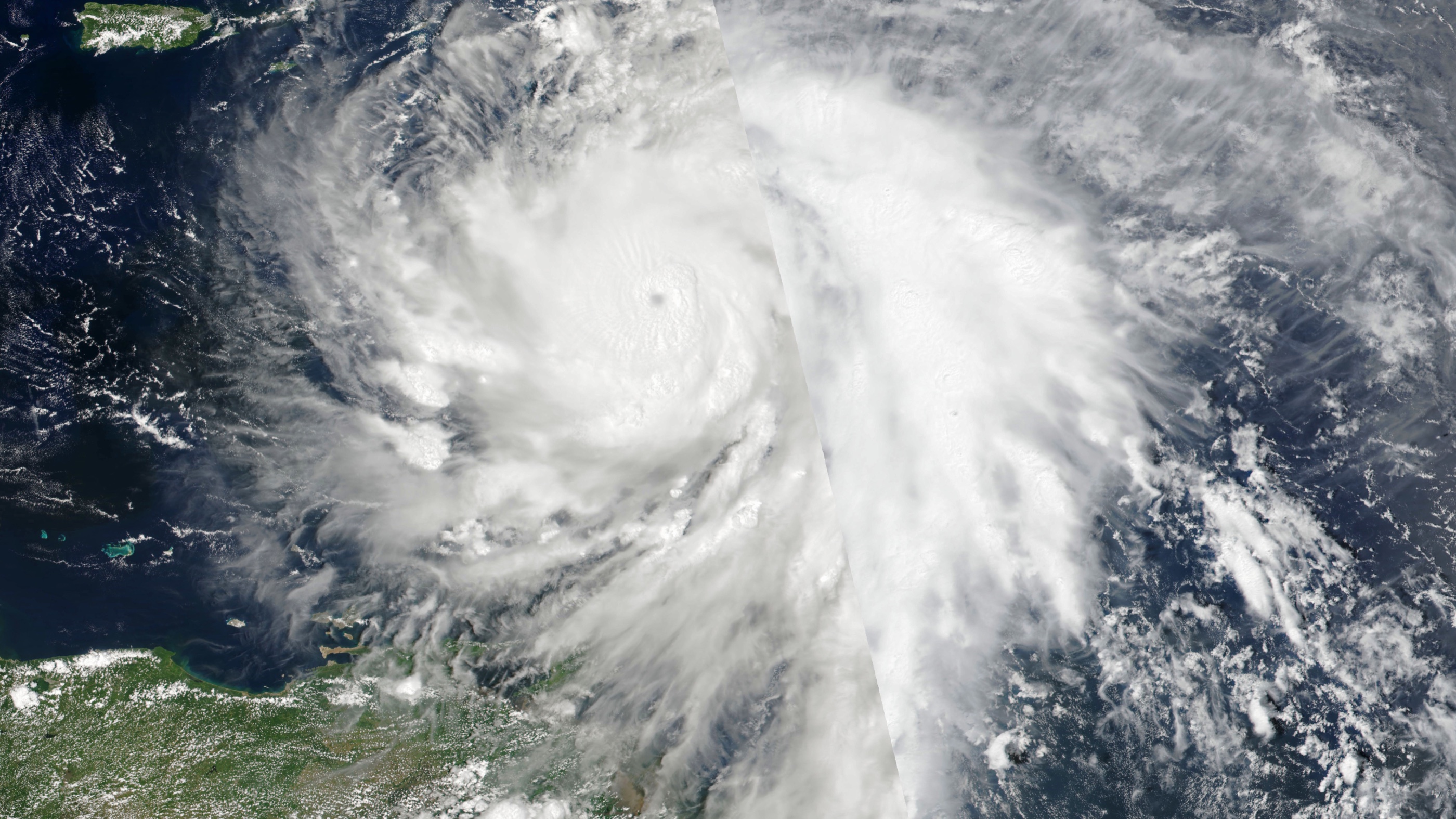 Suomi NPP VIIRS satellite image of Hurricane Maria on 18 September 2017 after rapid intensification